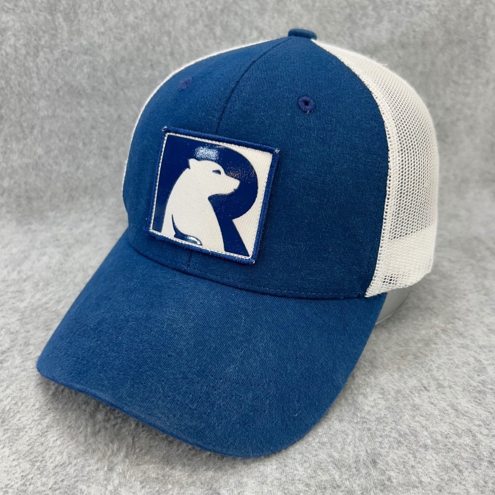 Polar Bear Logo Mens Blue RTIC Trucker Hat Mesh Snapback Baseball Cap OSFA